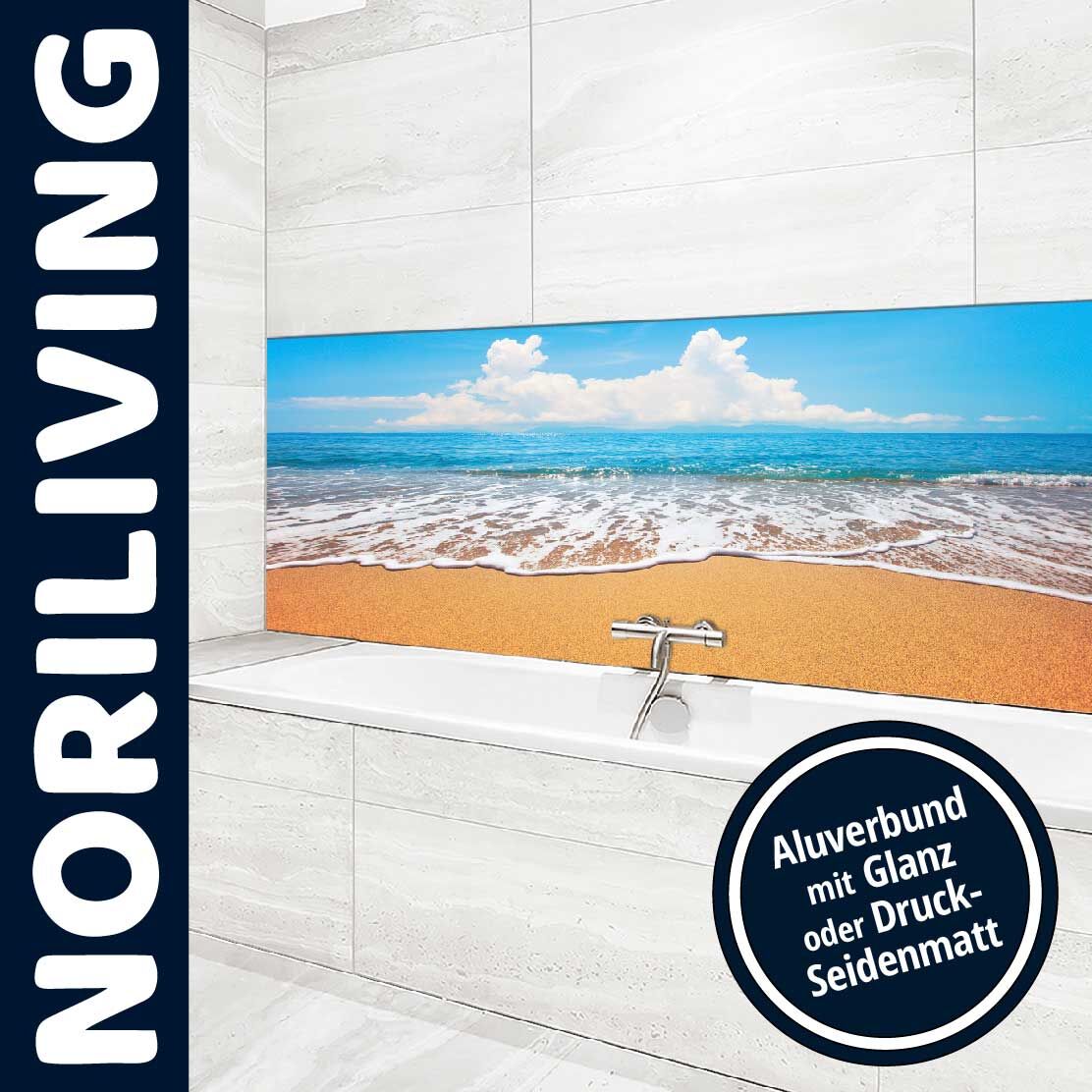 Ansicht des Badrückwand-Motivs schöner Strand und tropisches Meer 181 Unterkante