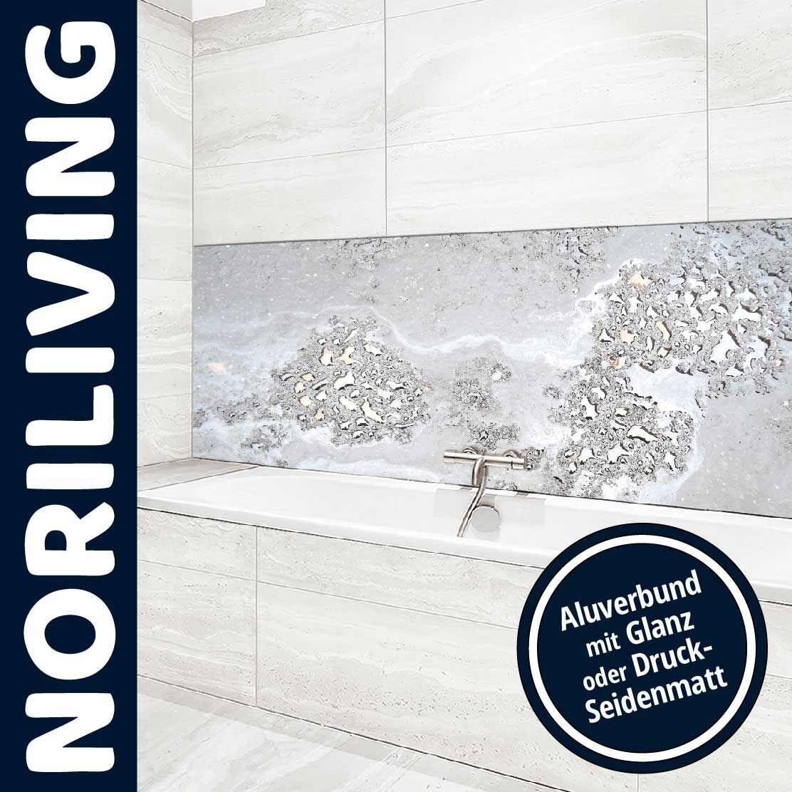 Ansicht des Badrückwand-Motivs Wassertropfen 010 Oberkante