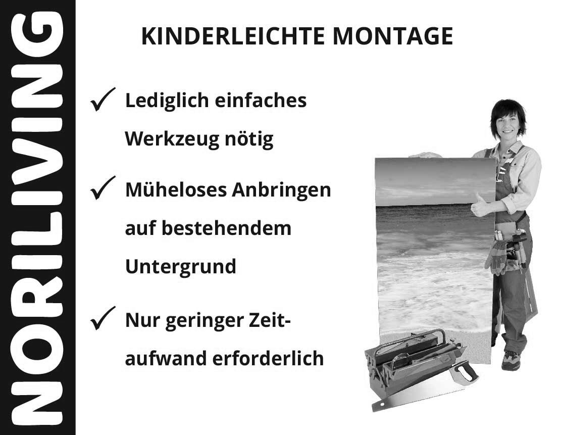 Aufzählung der Vorteile einer Badrückwand aus Aluverbund