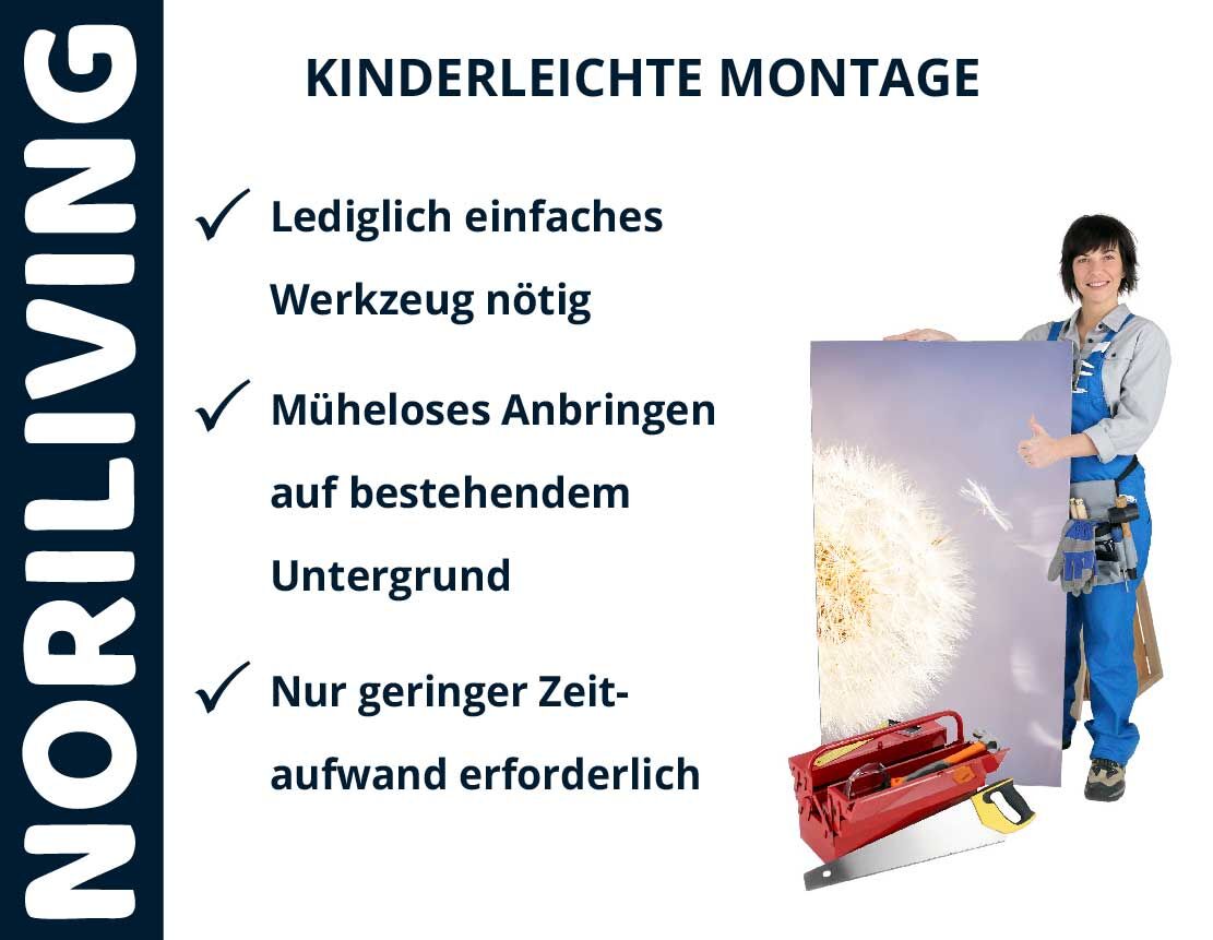Aufzählung der Vorteile einer Badrückwand aus Aluverbund