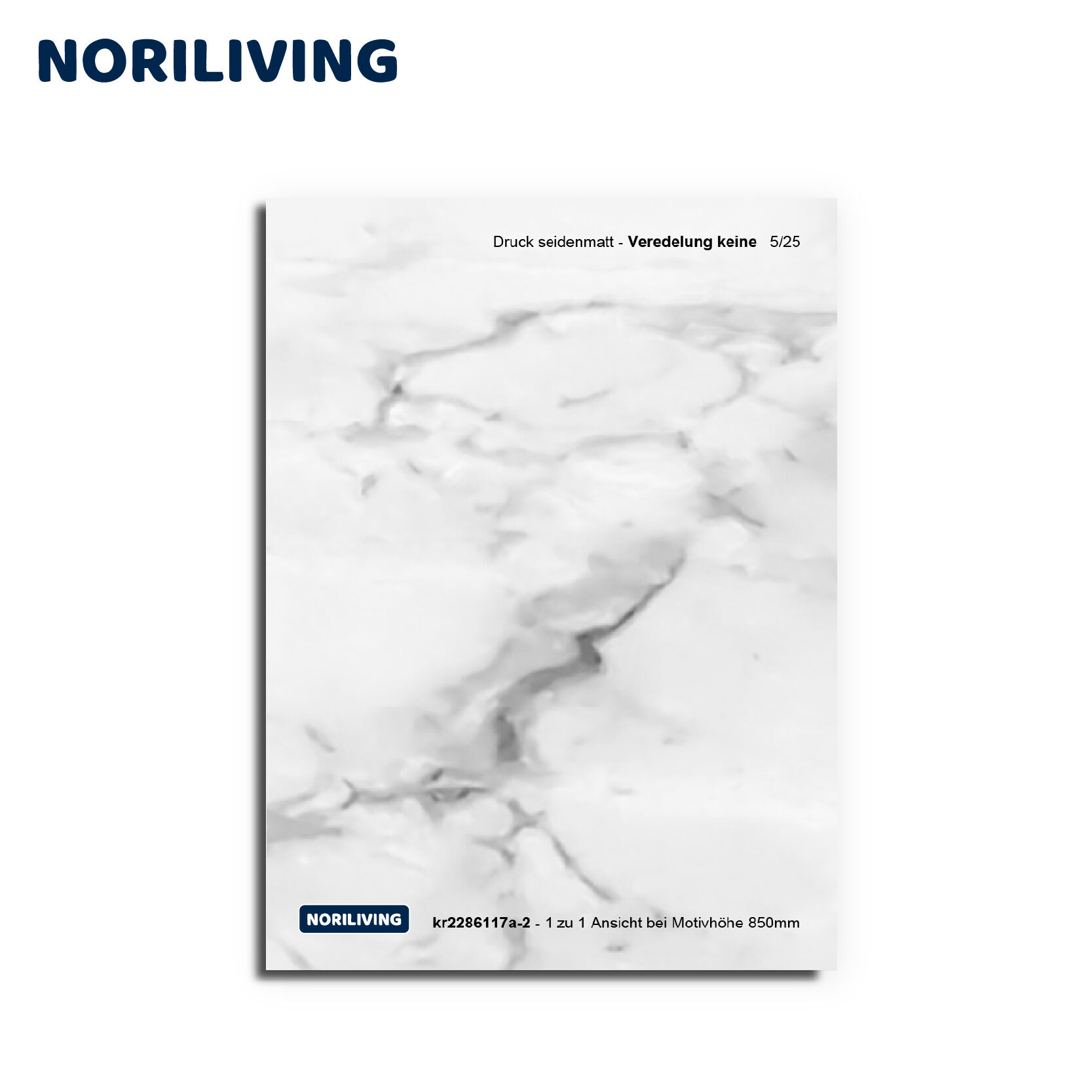 Marmoroptik Poster seidenmatt von Noriliving, 850mm Höhe, kein Veredelungseffekt