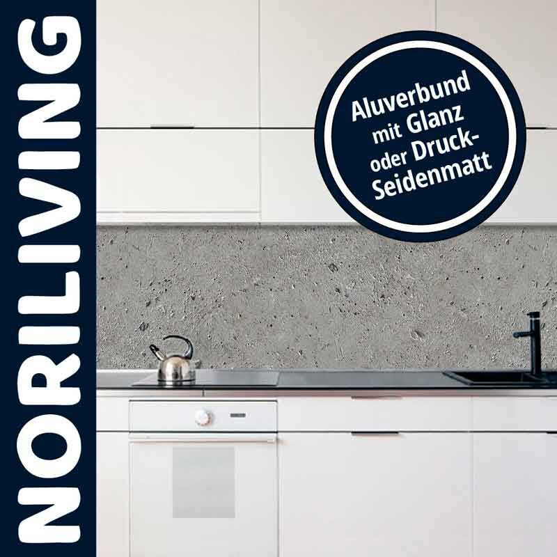 Küchenrückwand aus Aluverbund mit Glanz oder Druck-Seidenmatt und stylischem Design von NORILIVING