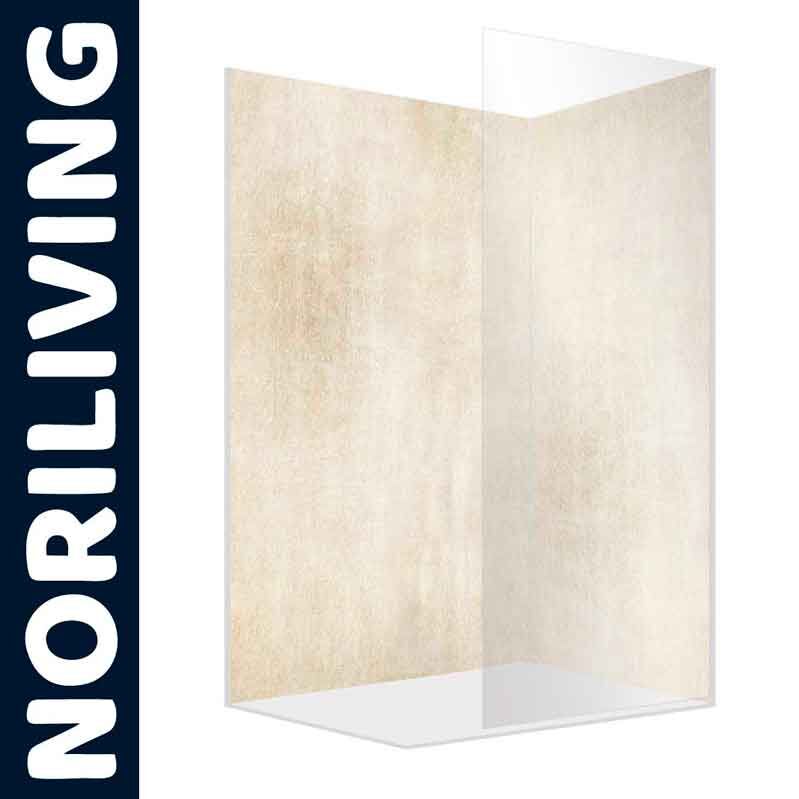 Hochwertige NORILIVING Duschrückwand mit modernem Design in beige