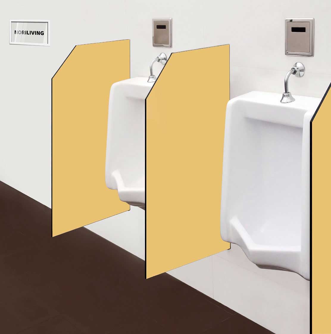 in der Toilette eingebaute Schamwand mit Motiv Unifarbe Beige 2350