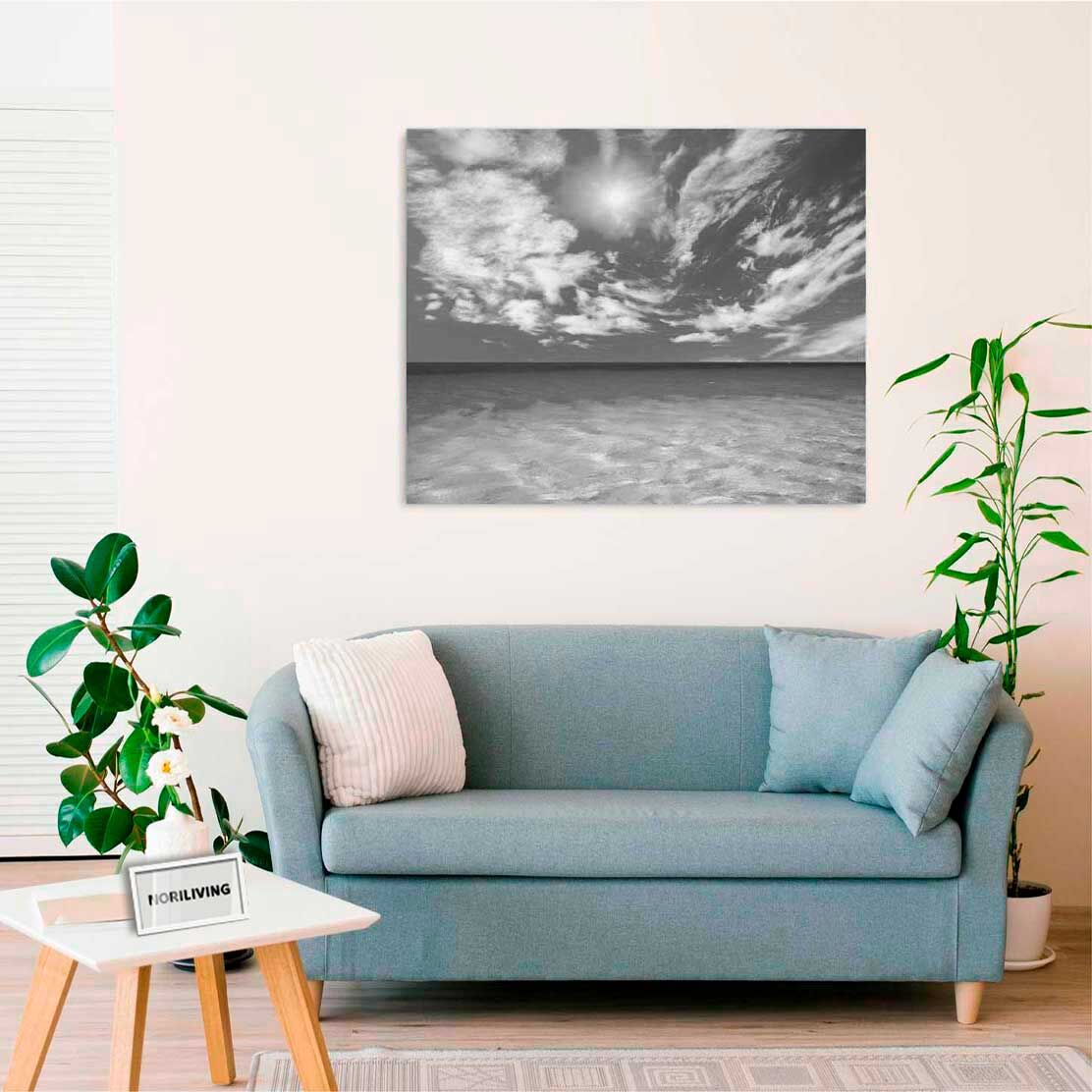 Wandbild über dem Sofa mit Motiv Am Strand 237 schwarz-weiß