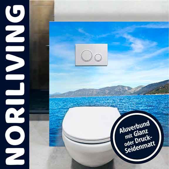 Toilette mit Landschaftsmotiv und Aluverbundplatte mit Glanz oder Druck-Seidenmatt von Noriliving