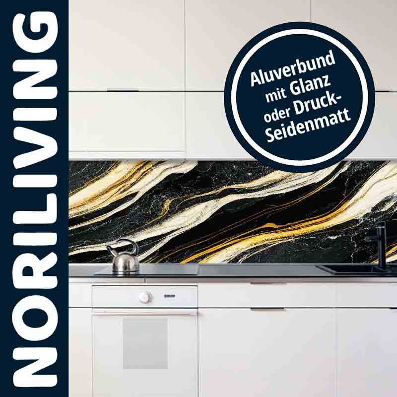 küchenrückwand schwarz gold