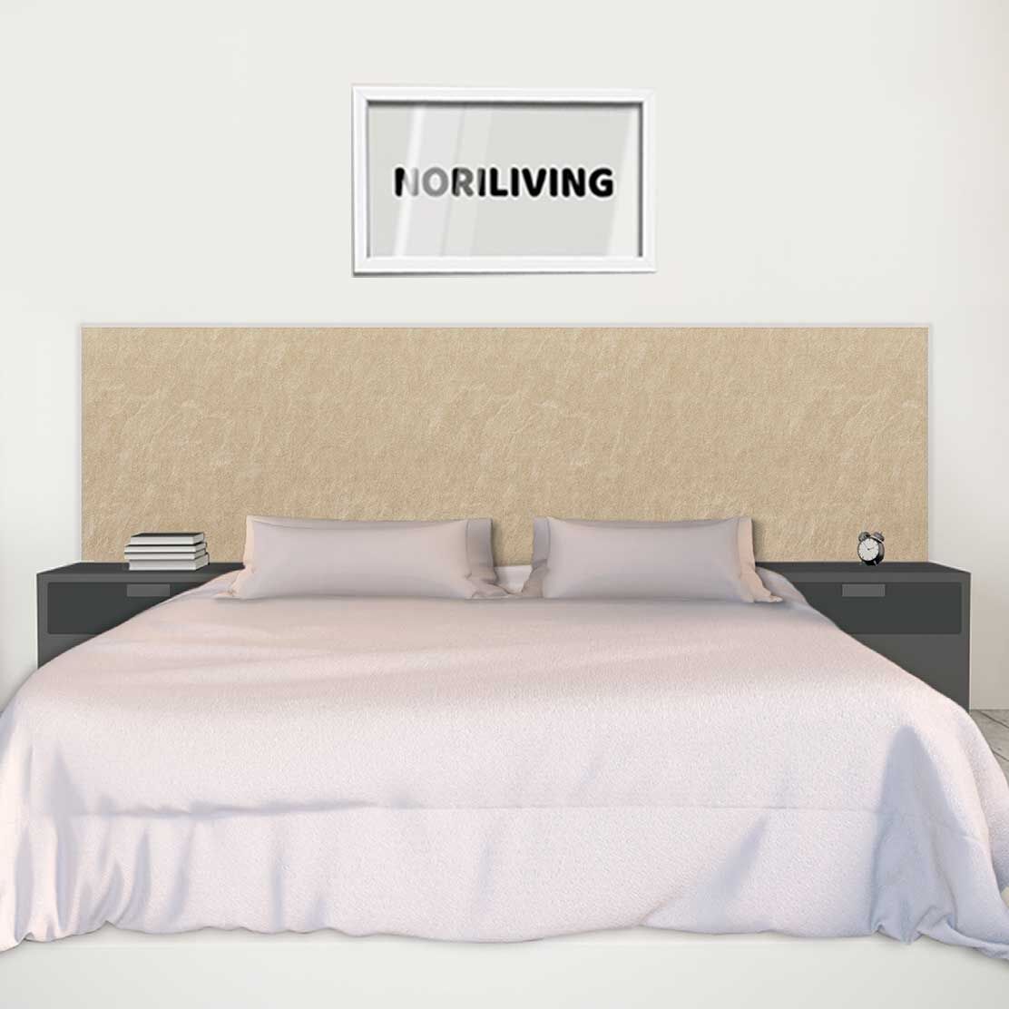im Schlafzimmer eingebaute Bettrückwand mit Motiv beiger Stein-Textur Hintergrund 523