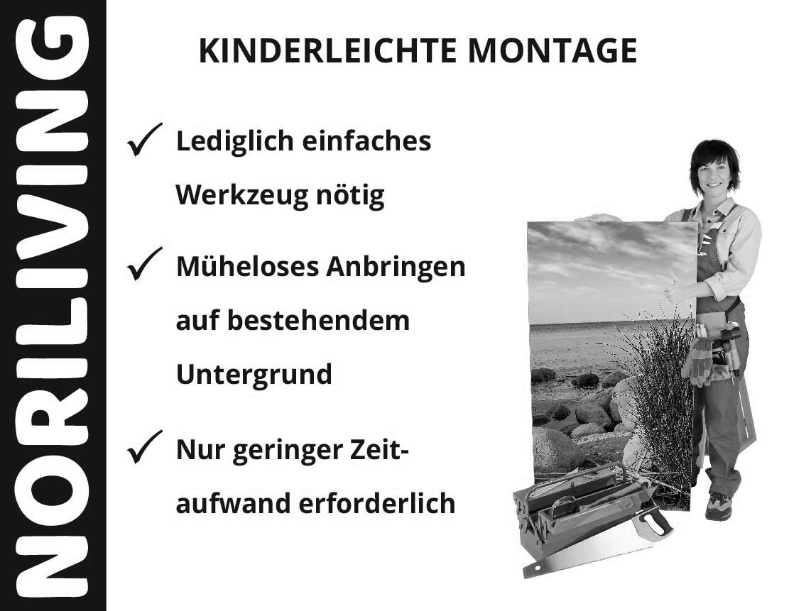 Aufzählung der Vorteile einer Badrückwand aus Aluverbund