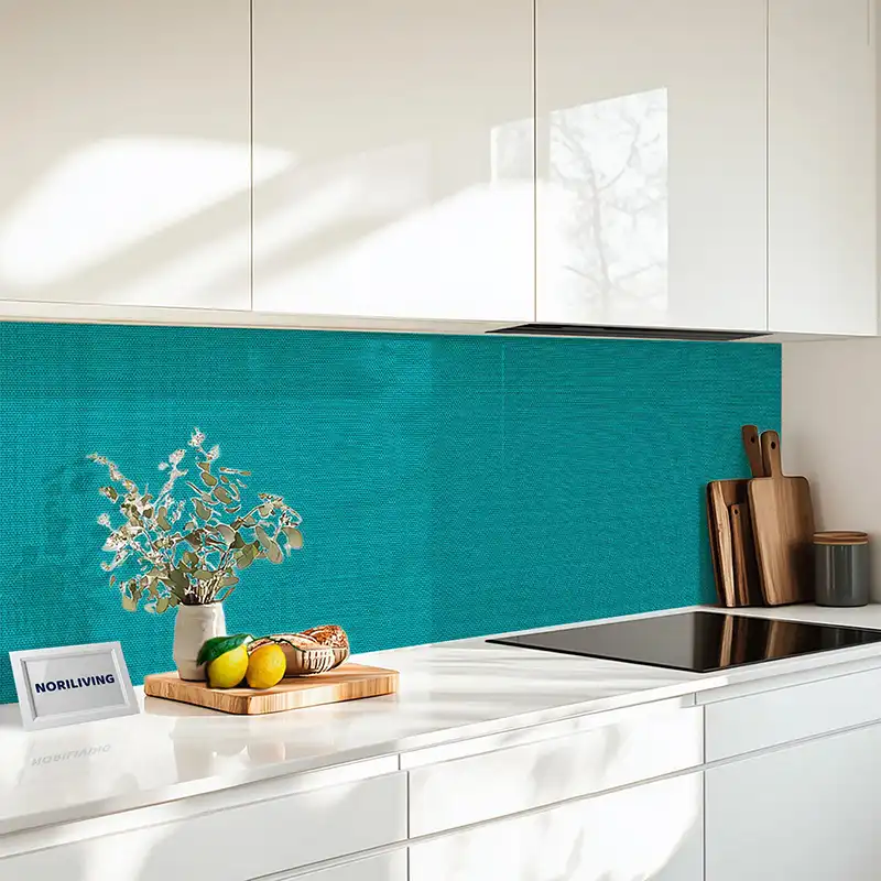 Küchenrückwand Alu 1-4 teilig Gewebestruktur Blau 2253