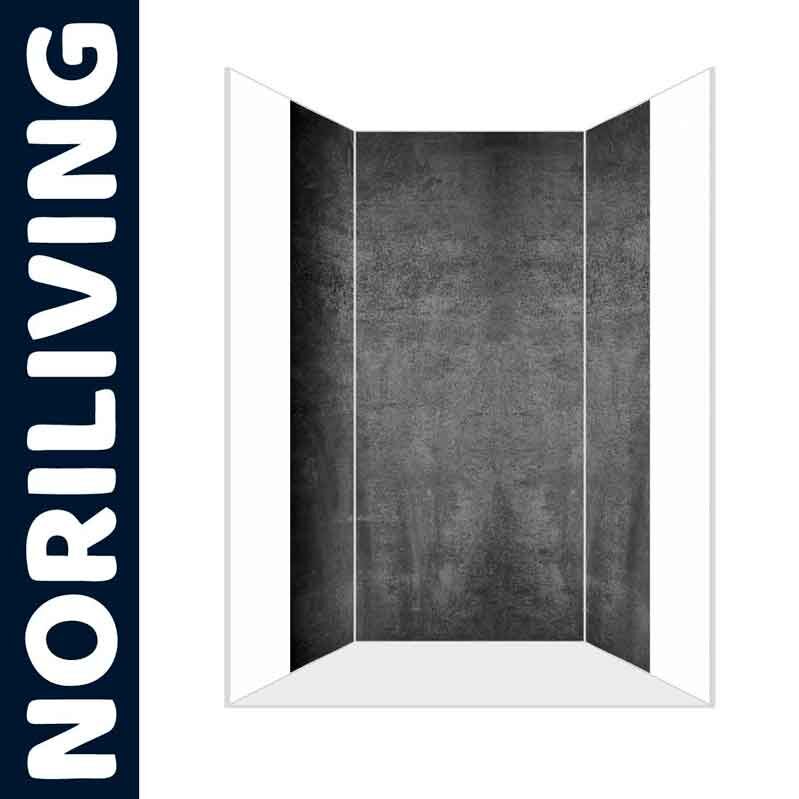 Duschwandpaneele von Noriliving in stilvoller Betonoptik, moderne Badezimmerlösung