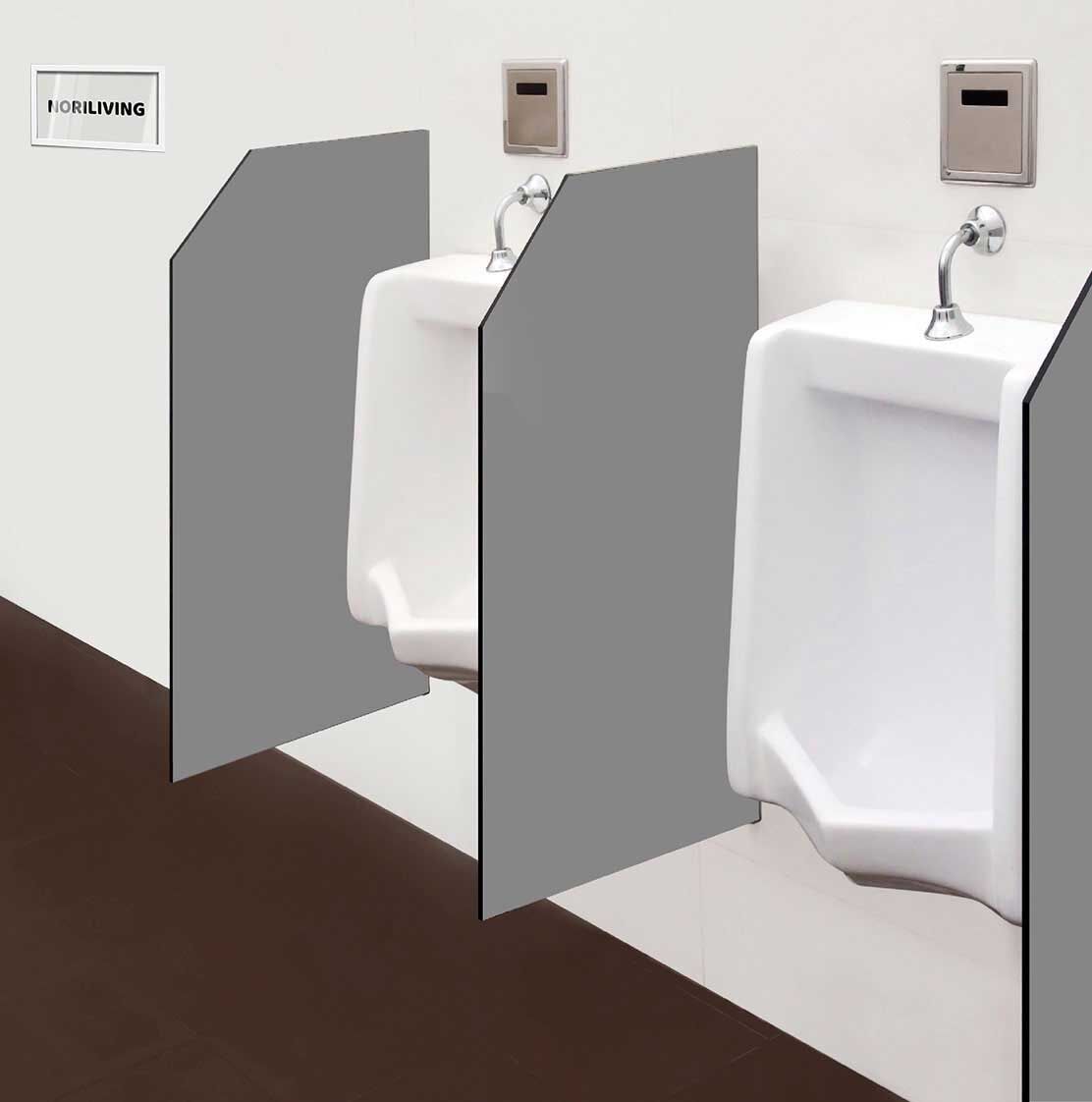 in der Toilette eingebaute Schamwand mit Motiv Unifarbe Grau 2335