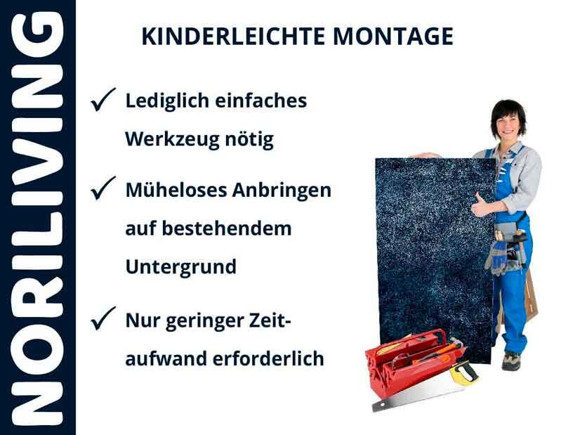 NORILIVING Montagehinweise: Lediglich einfaches Werkzeug nötig, müheloses Anbringen, geringer Zeitaufwand