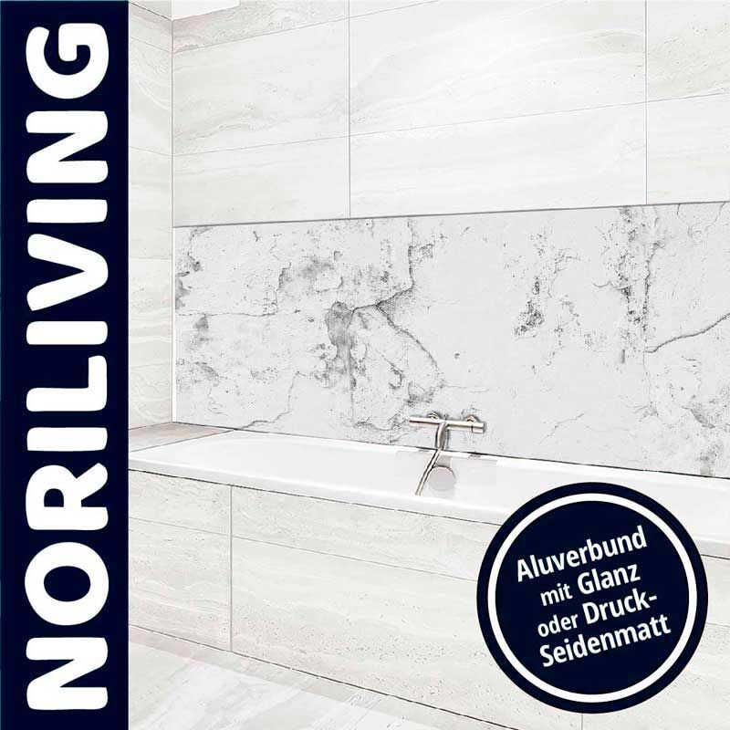 Elegante Badezimmerwandverkleidung aus Aluverbund mit Glanz- oder Seidenmatt-Option von Noriliving
