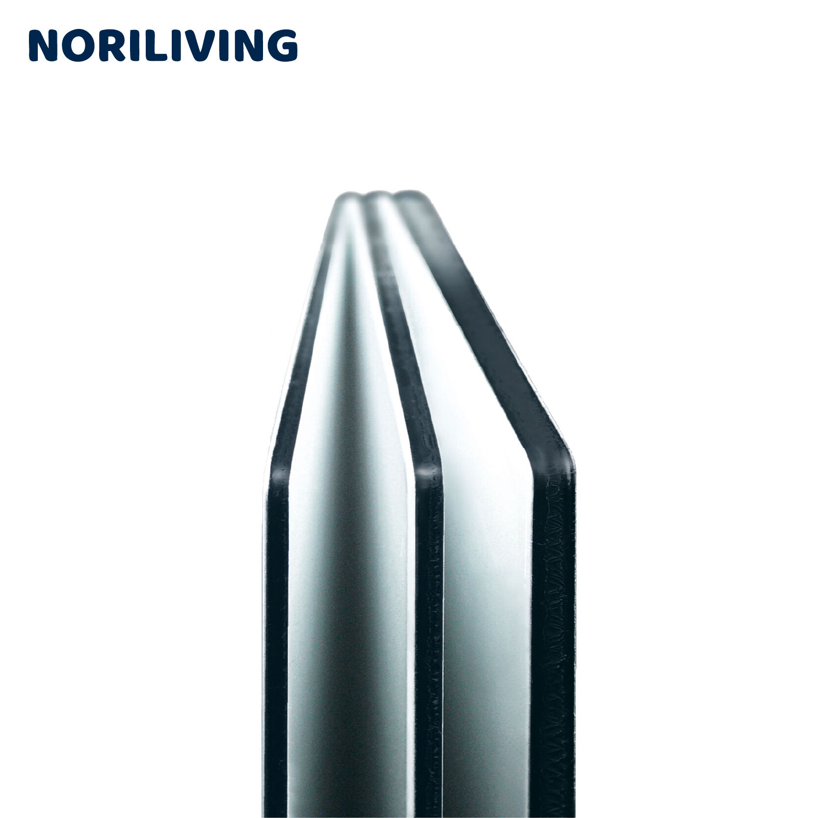 Zwei NORILIVING Verbundplatten aus der Seitenansicht auf weißem Hintergrund