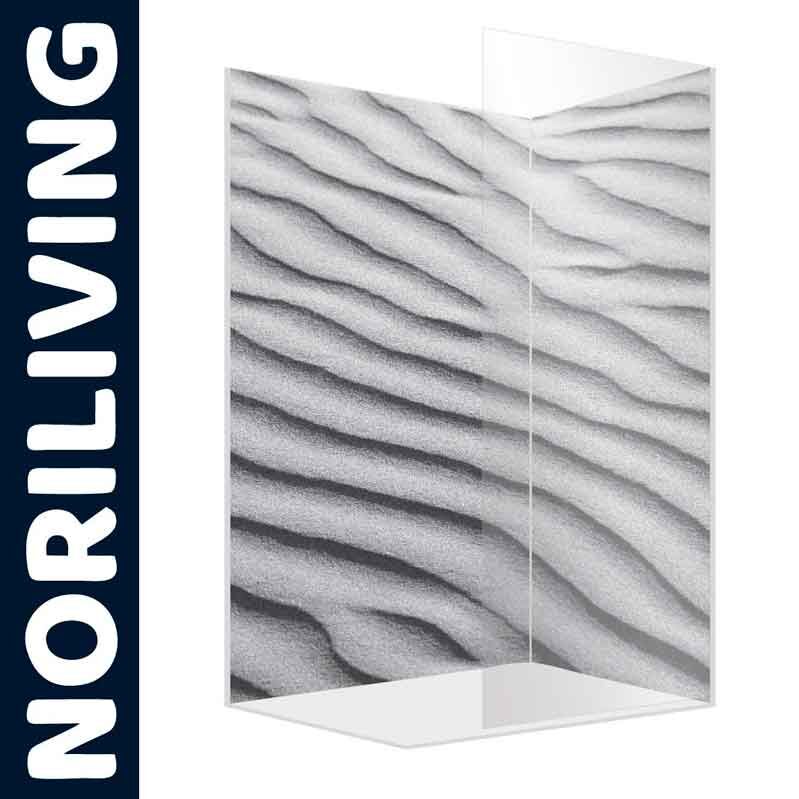 Eck-Duschwand von NORILIVING, sandartiges Wellenmuster