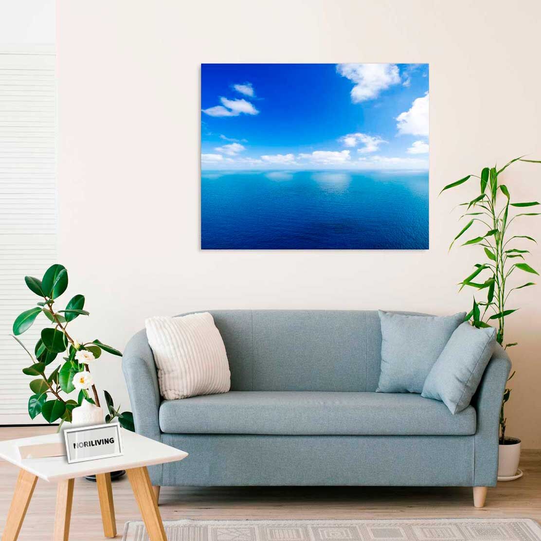 Wandbild über dem Sofa mit Motiv Tiefes blau 710