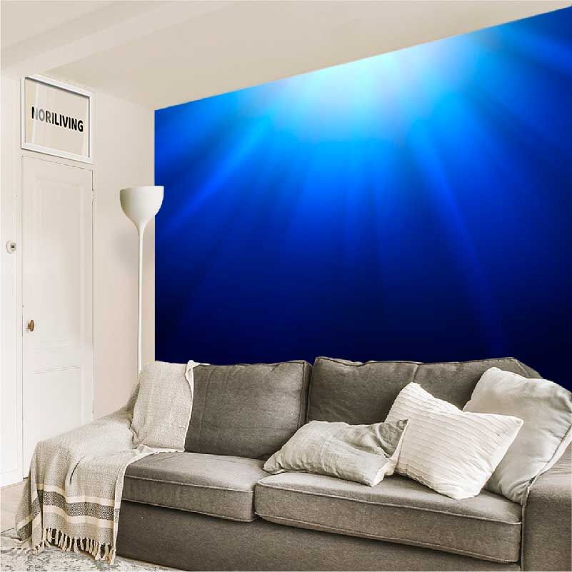 im Wohnzimmer eingebaute Wohnzimmerrückwand mit Motiv Lichteinfall Unterwasser 116