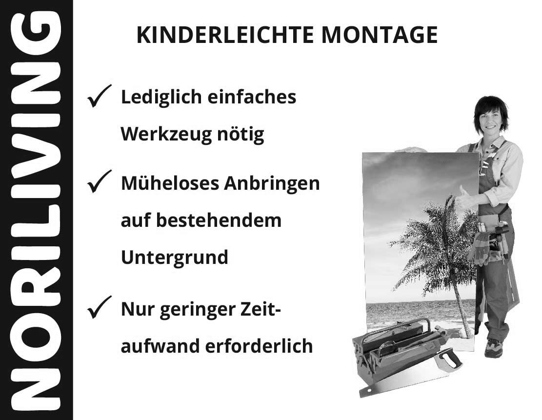 Aufzählung der Vorteile einer Badrückwand aus Aluverbund