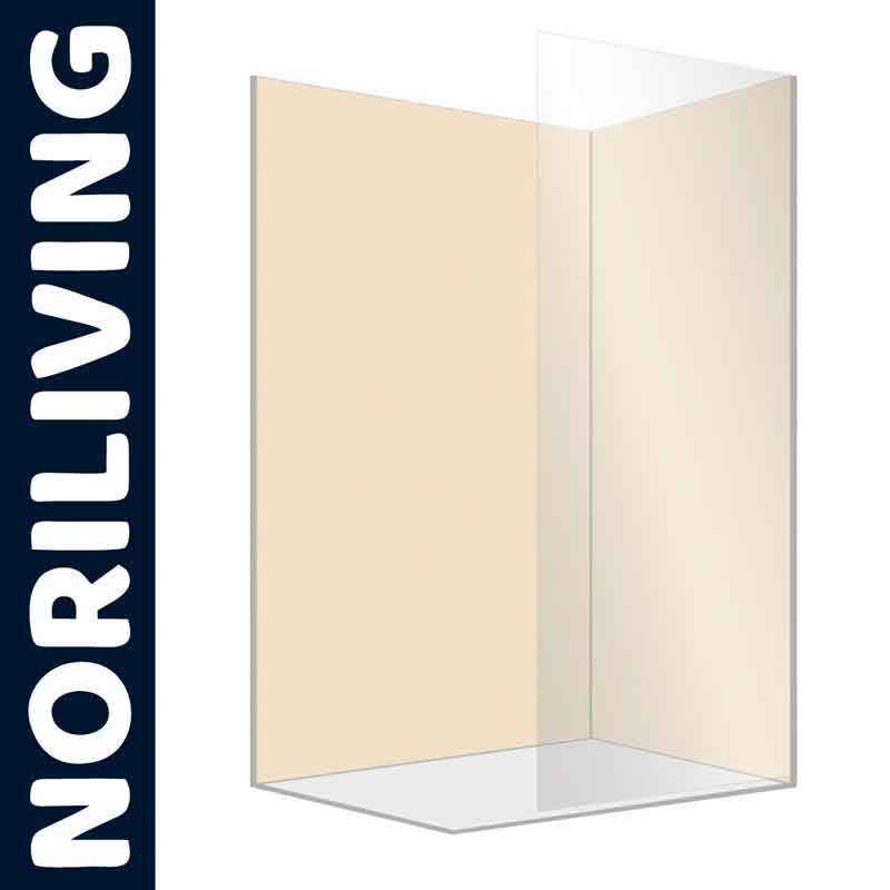 Transparente Duschwand als Eckeinstieg von NoriLiving