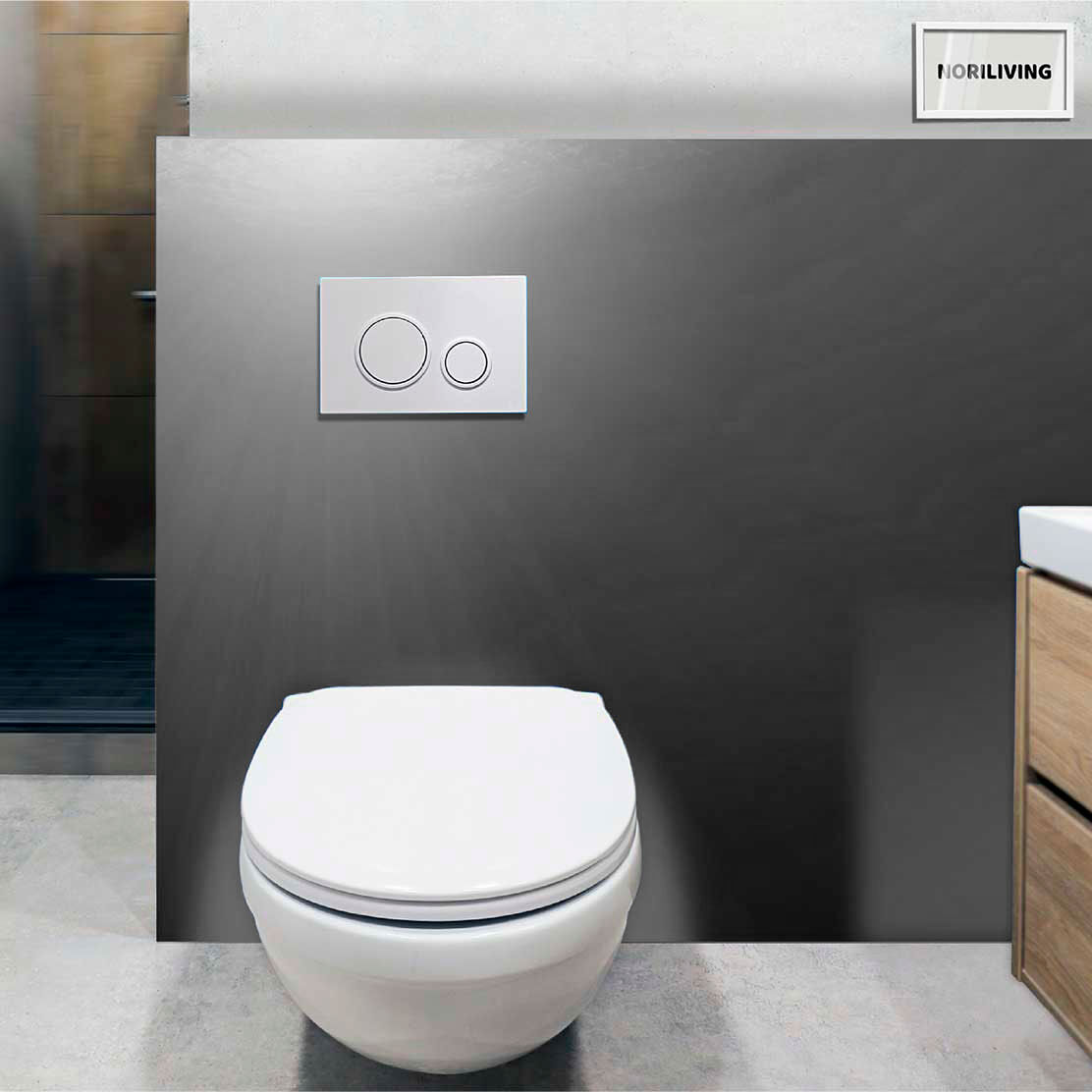 im WC eingebaute Toilettenrückwand mit Motiv Unterwasser - Tiefblaues Meer 384 schwarz-weiß
