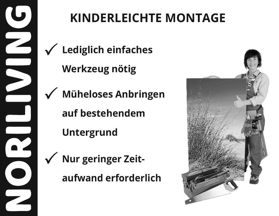 Aufzählung der Vorteile einer Badrückwand aus Aluverbund