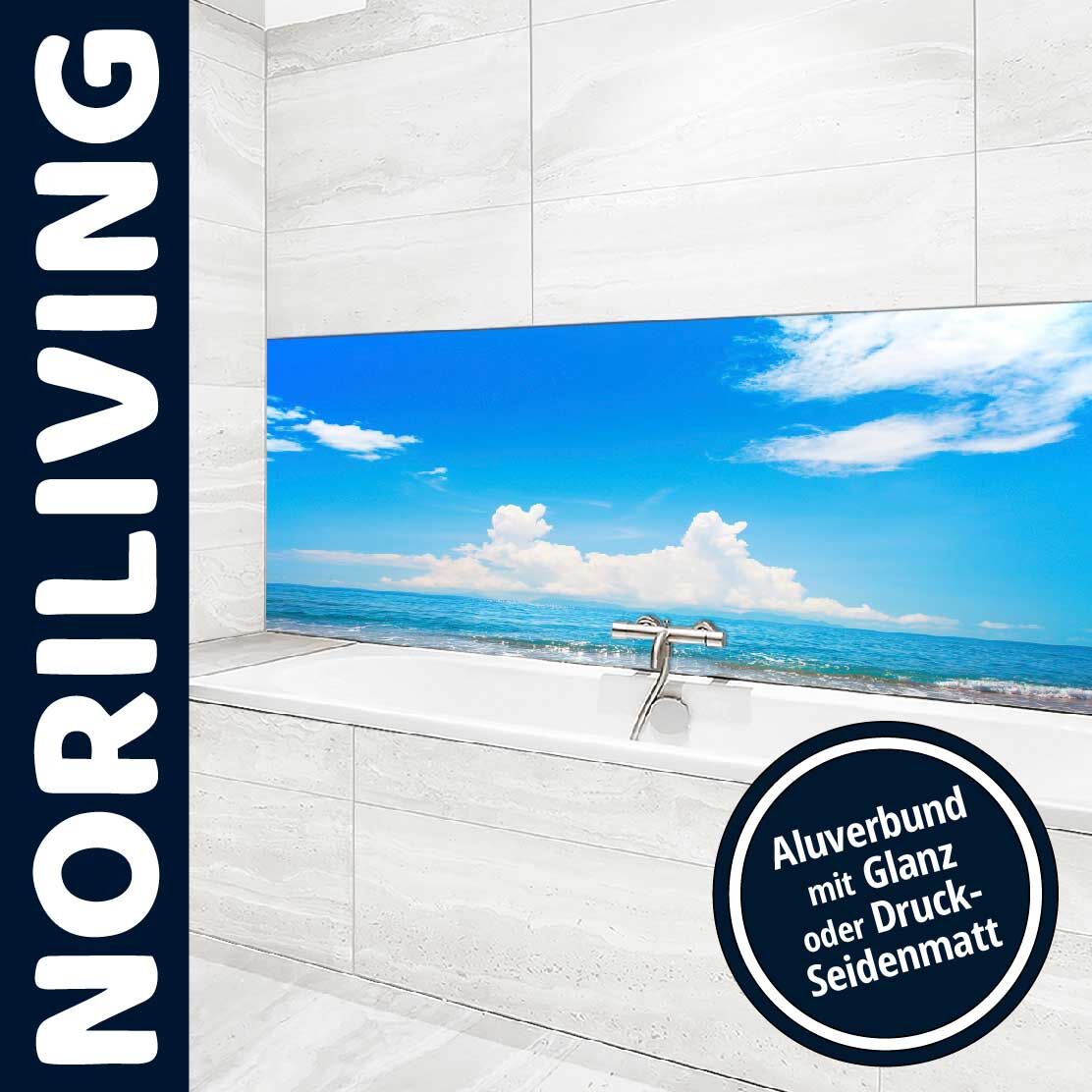 Ansicht des Badrückwand-Motivs schöner Strand und tropisches Meer 181 Oberkante