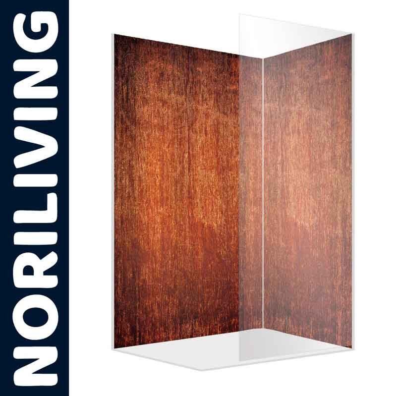 Eck-Duschabtrennung in Holzoptik von NORILIVING, modernes Design