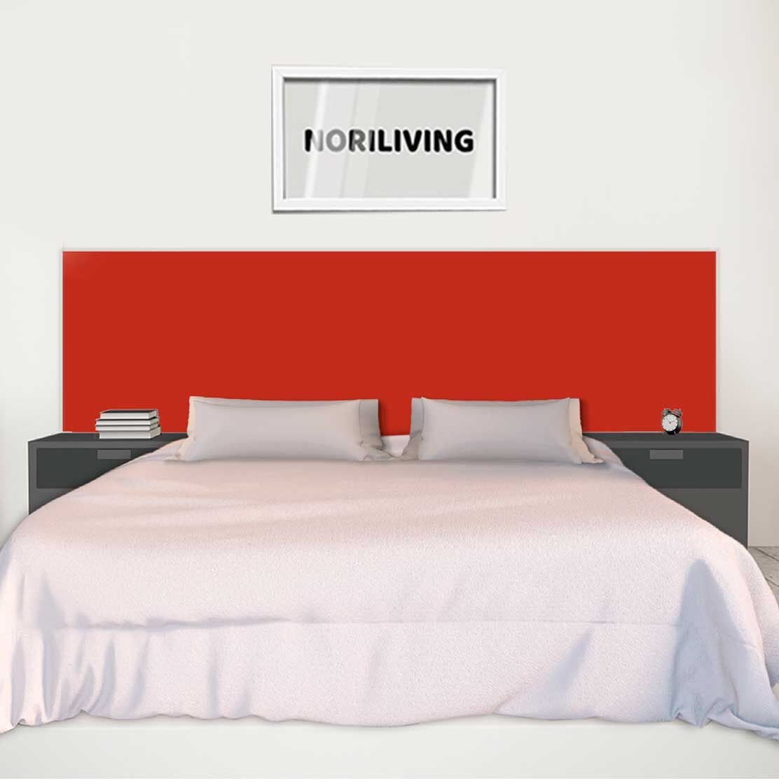 im Schlafzimmer eingebaute Bettrückwand mit Motiv Unifarbe Rot 2343