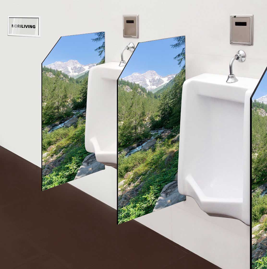 in der Toilette eingebaute Schamwand mit Motiv Berge Italienische Alpen 967