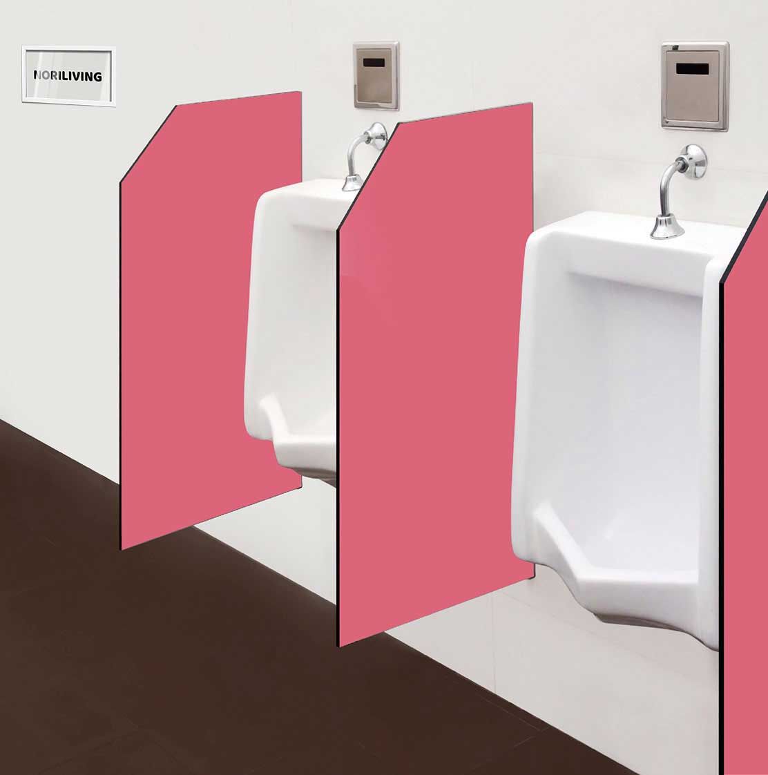 in der Toilette eingebaute Schamwand mit Motiv Unifarbe Rosa 2364