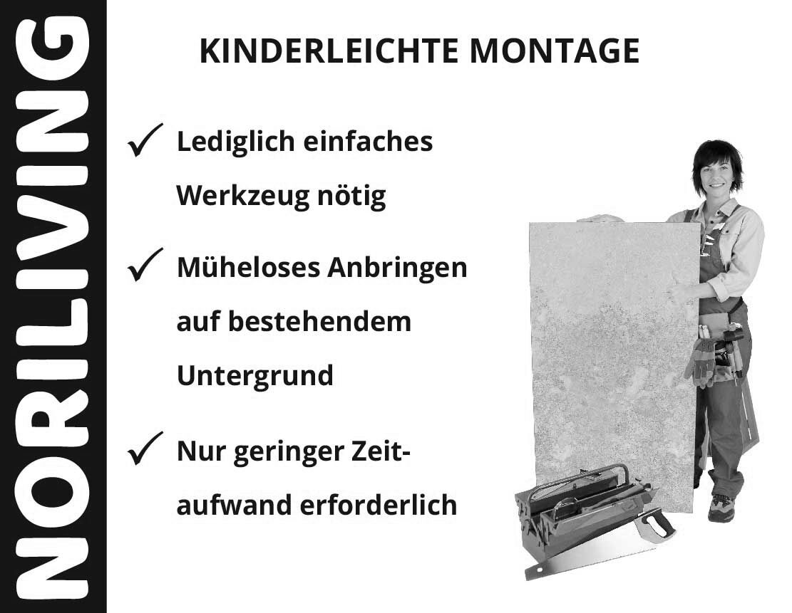 Aufzählung der Vorteile einer Badrückwand aus Aluverbund