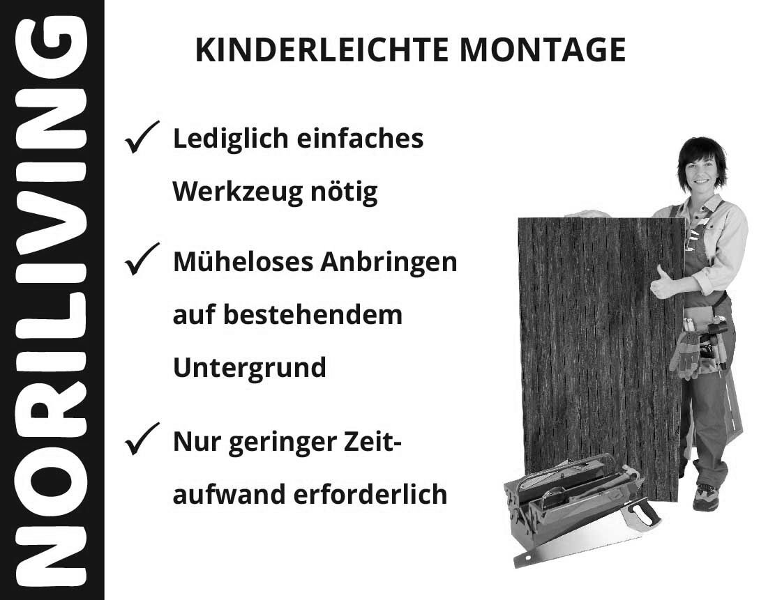 Aufzählung der Vorteile einer Badrückwand aus Aluverbund