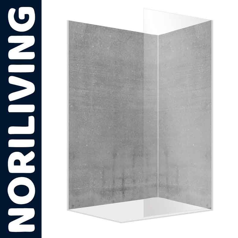 Duschtrennwand von NORILIVING, Glas mit Betonoptik