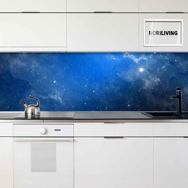 in der Küche eingebaute Küchenrückwand mit Motiv Künstlicher Sternenhimmel 057