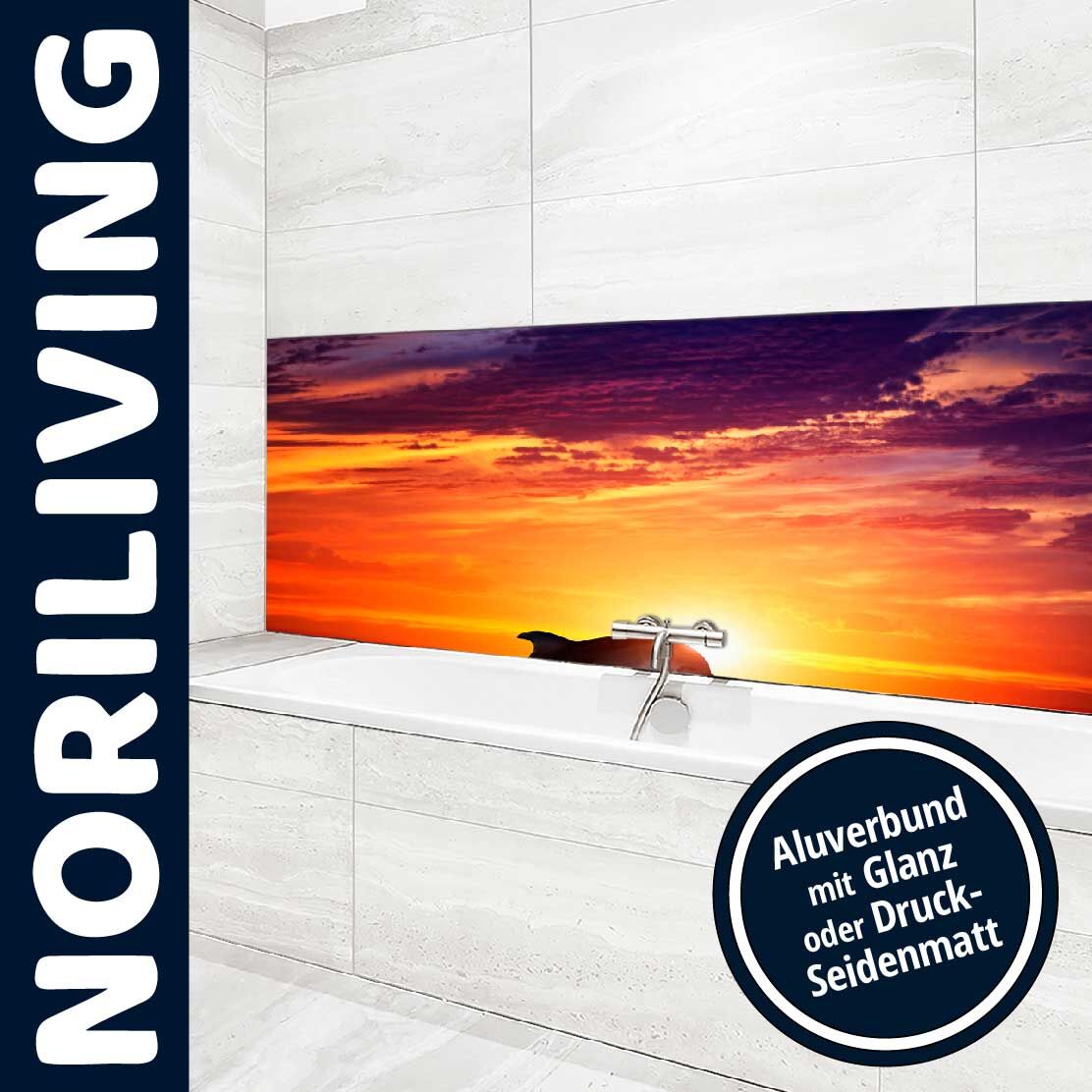 Ansicht des Badrückwand-Motivs Springende Delfine 552 Oberkante