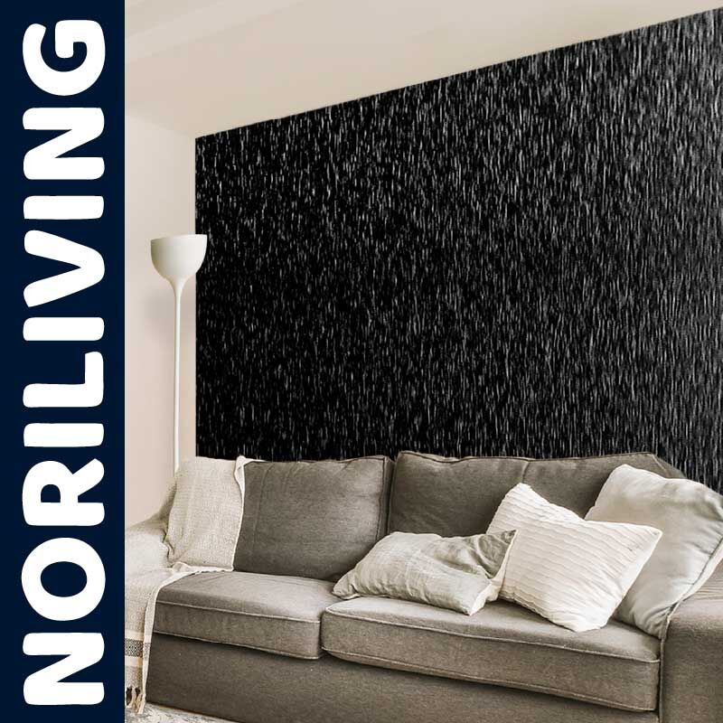 NORILIVING Wandgestaltung mit modernem Sofa Ein modernes Wohnzimmer mit einem bequemen Sofa vor einer stilvollen, dunklen Wand von NORILIVING.