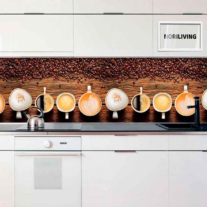Küchenrückwand Alu Kaffeebohnen und Kaffee 850