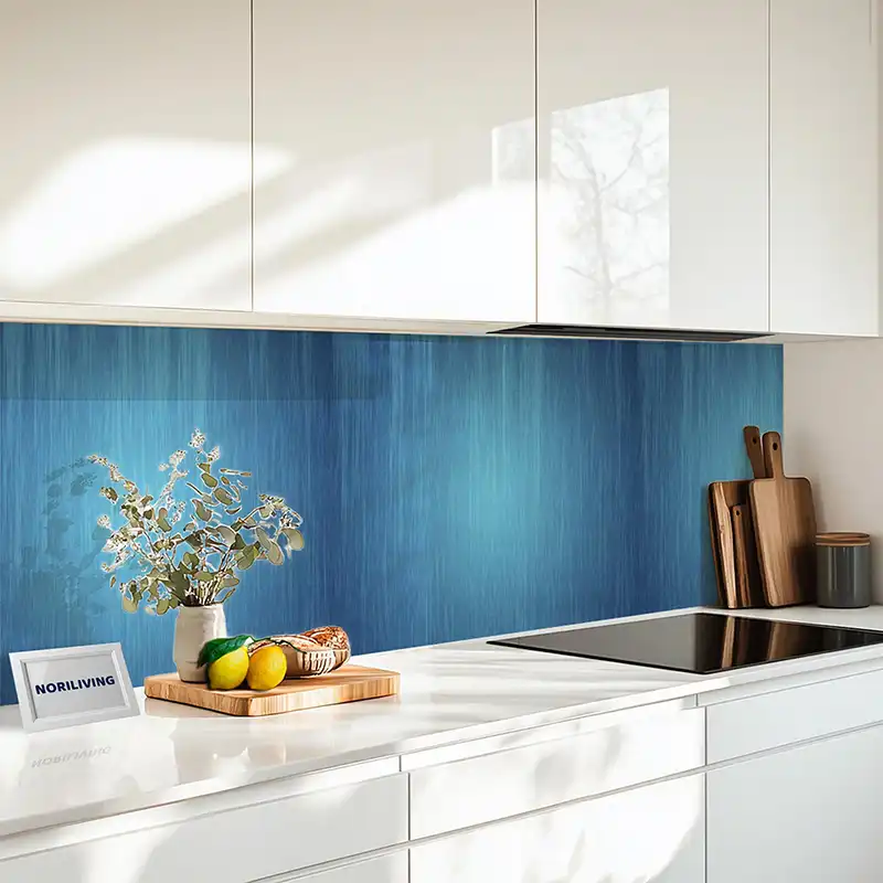 Küchenrückwand Alu türkis-blauer gestreifter Hintergrund 285