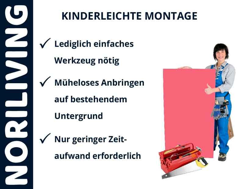 Montageanleitung von NORILIVING mit einfacher Werkzeuganwendung