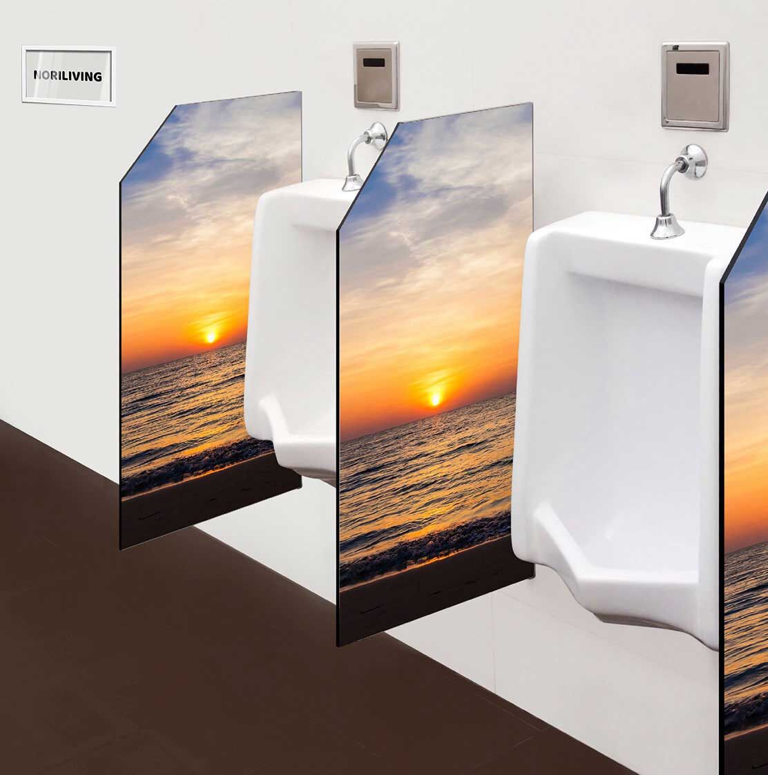 in der Toilette eingebaute Schamwand mit Motiv Meer Sonnenuntergang 382