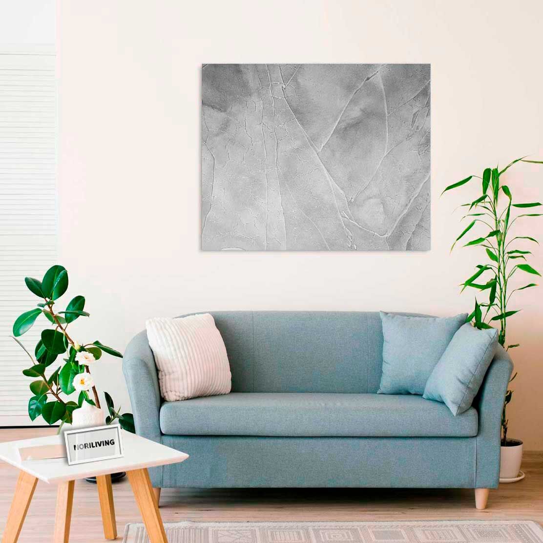 Wandbild über dem Sofa mit Motiv Marmor beige 705 schwarz-weiß