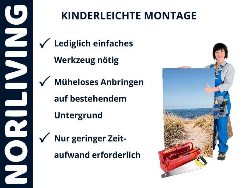 NORILIVING einfache Montage mit wenig Werkzeug nötig, mühelose Anbringung und geringer Zeitaufwand