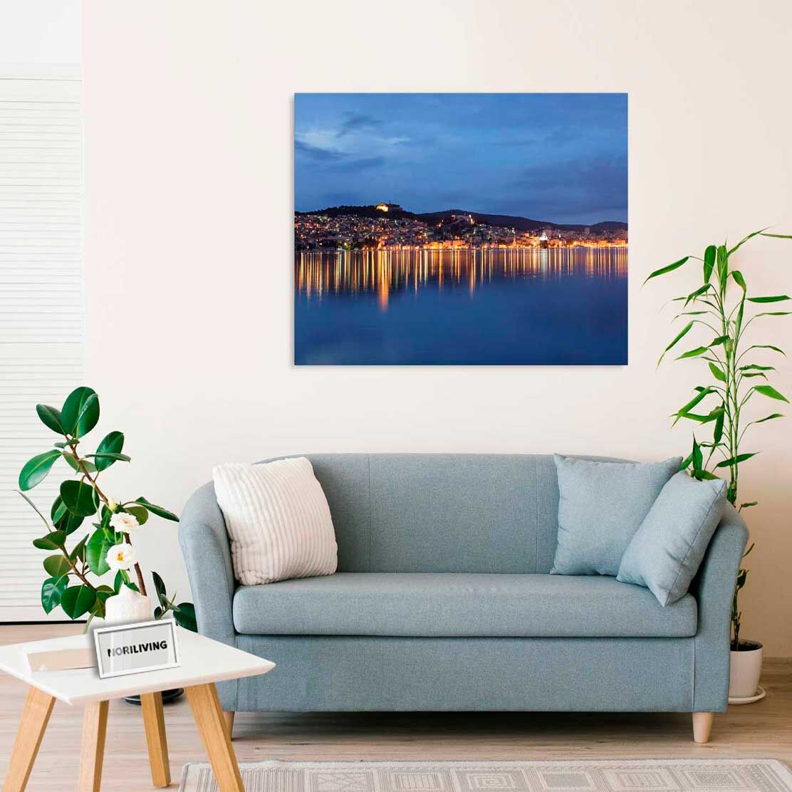Wandbild über dem Sofa mit Motiv Sibenik in der Nacht Kroatien 719