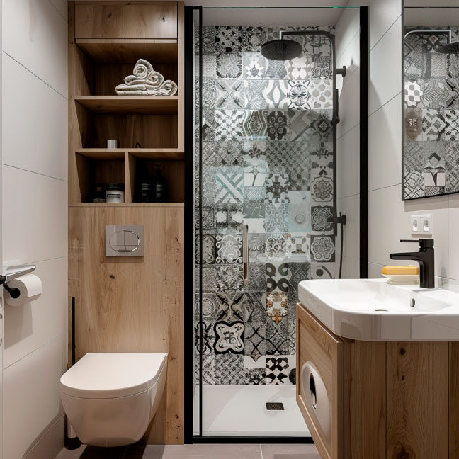Bild: Badezimmer Fliesen sw Eine Darstellung von Badezimmer Fliesen sw