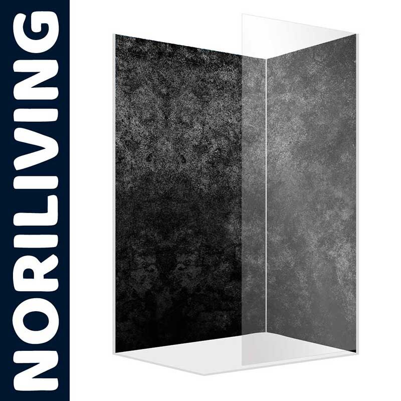 Moderne Duschkabine von NORILIVING mit dunkler Farbgebung und elegantem Design