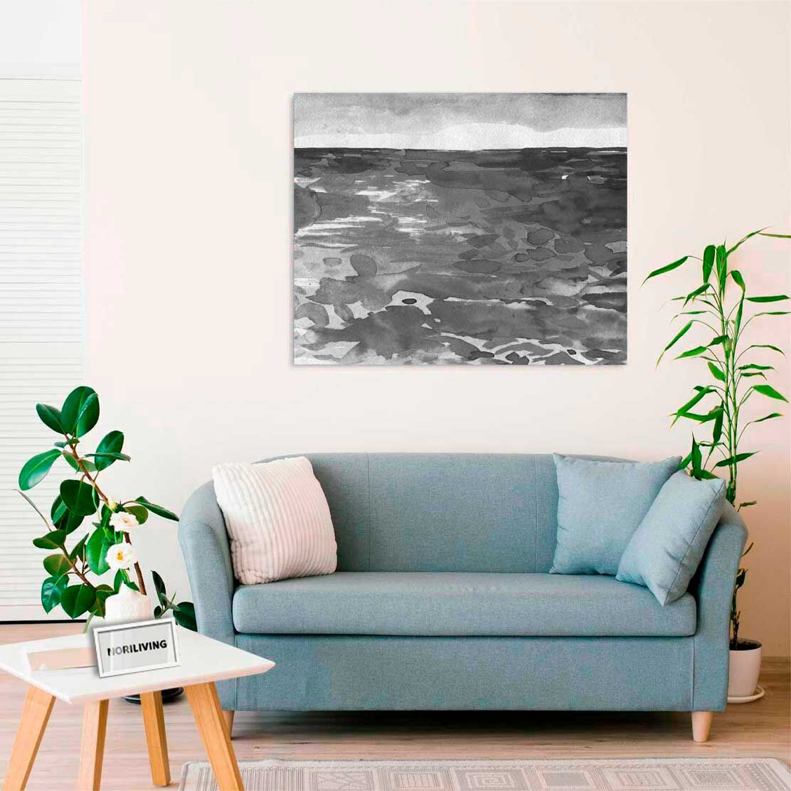 Wandbild über dem Sofa mit Motiv Aquarell 263 schwarz-weiß