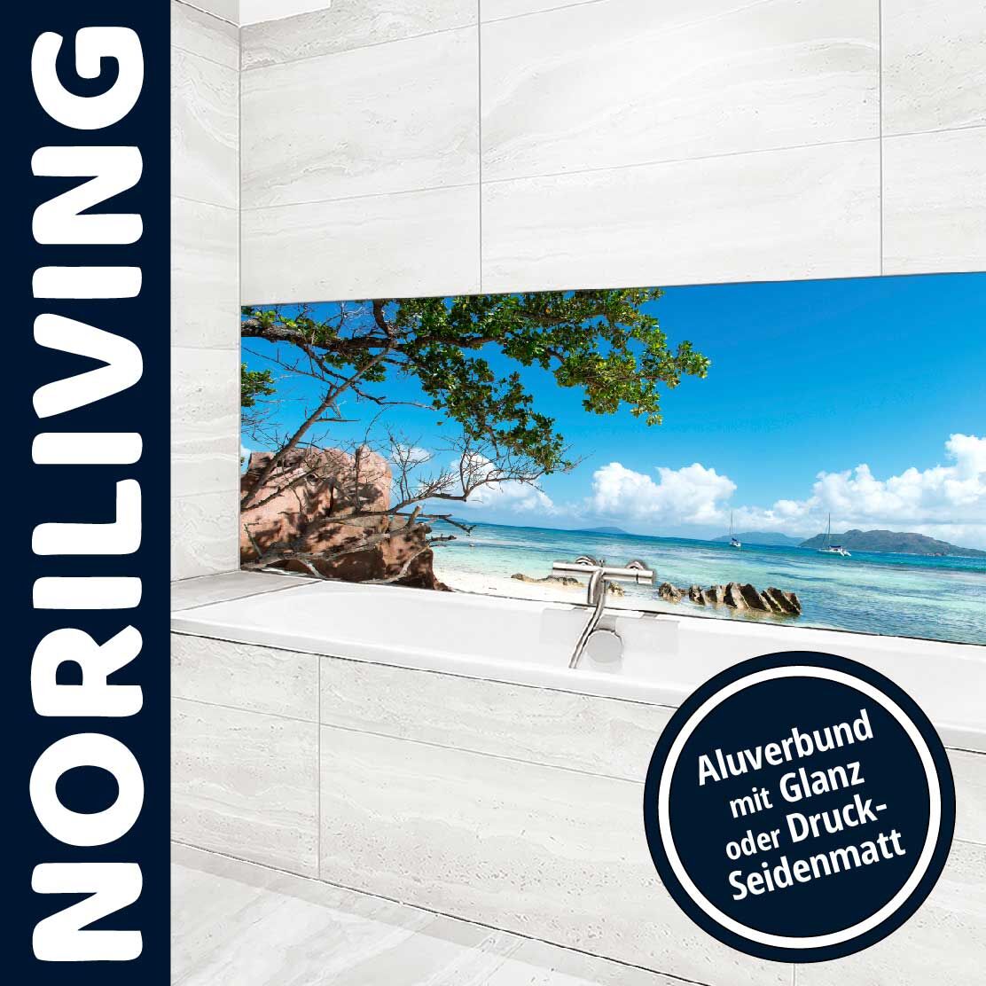 Ansicht des Badrückwand-Motivs Am Strand 111 Oberkante