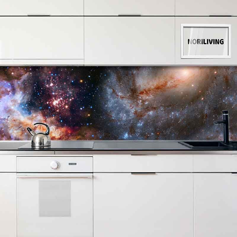 in der Küche eingebaute Küchenrückwand mit Motiv Schöner Sternenhimmel, Galaxie 667