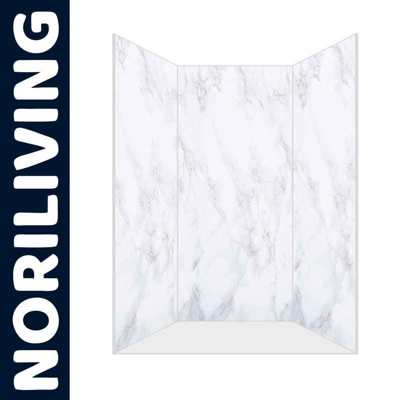 Noriliving 3-teiliges Duschpaneel mit Marmor-Design